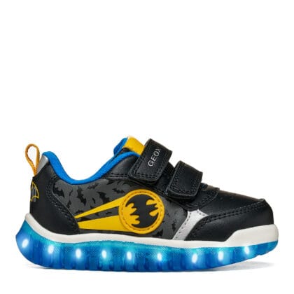 Geox Παιδικά Ανατομικά Αθλητικά Για Αγόρι Batman Με Φωτάκια Μαύρο