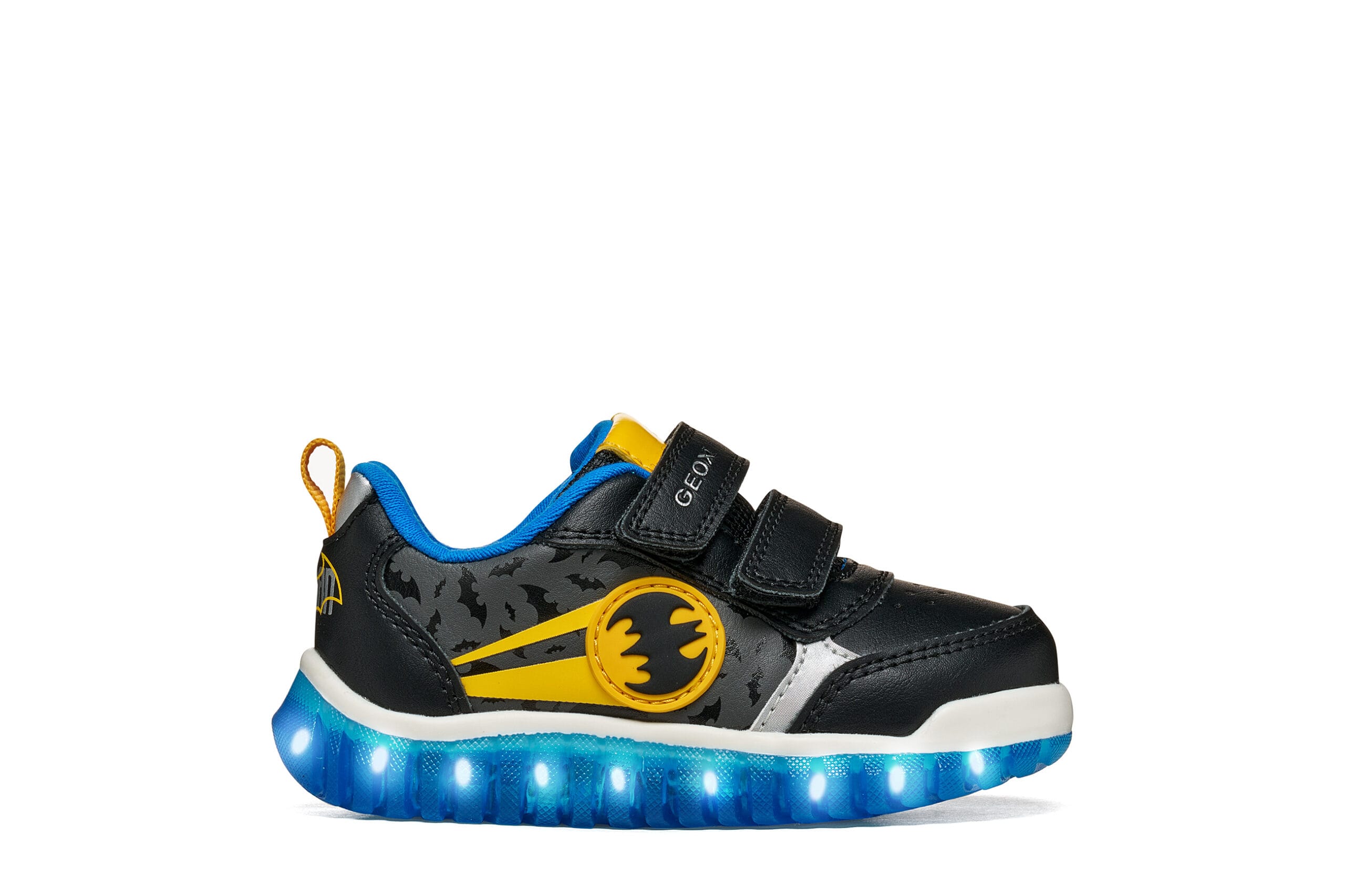Geox Παιδικά Ανατομικά Αθλητικά Για Αγόρι Batman Με Φωτάκια Μαύρο