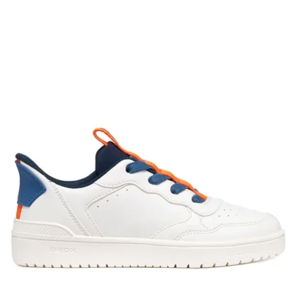 Geox Παιδικά Ανατομικά Sneakers Για Αγόρι Fast In Λευκό/Μπλε