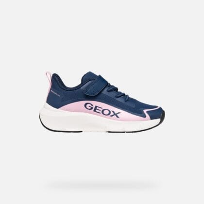 Geox Παιδικά Ανατομικά Αθλητικά Pro-Ran Girl Αδιάβροχα Μπλέ/Ροζ