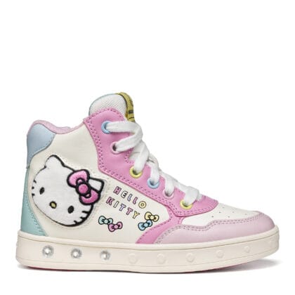 Geox Παιδικά Ανατομικά Μποτάκια Για Κορίτσι Hello Kitty Ρόζ Με Φωτάκια