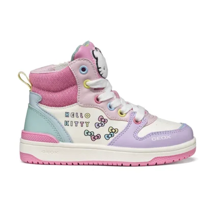 Geox Παιδικά Ανατομικά Μποτάκια Για Κορίτσι Hello Kitty Ρόζ/Λιλά