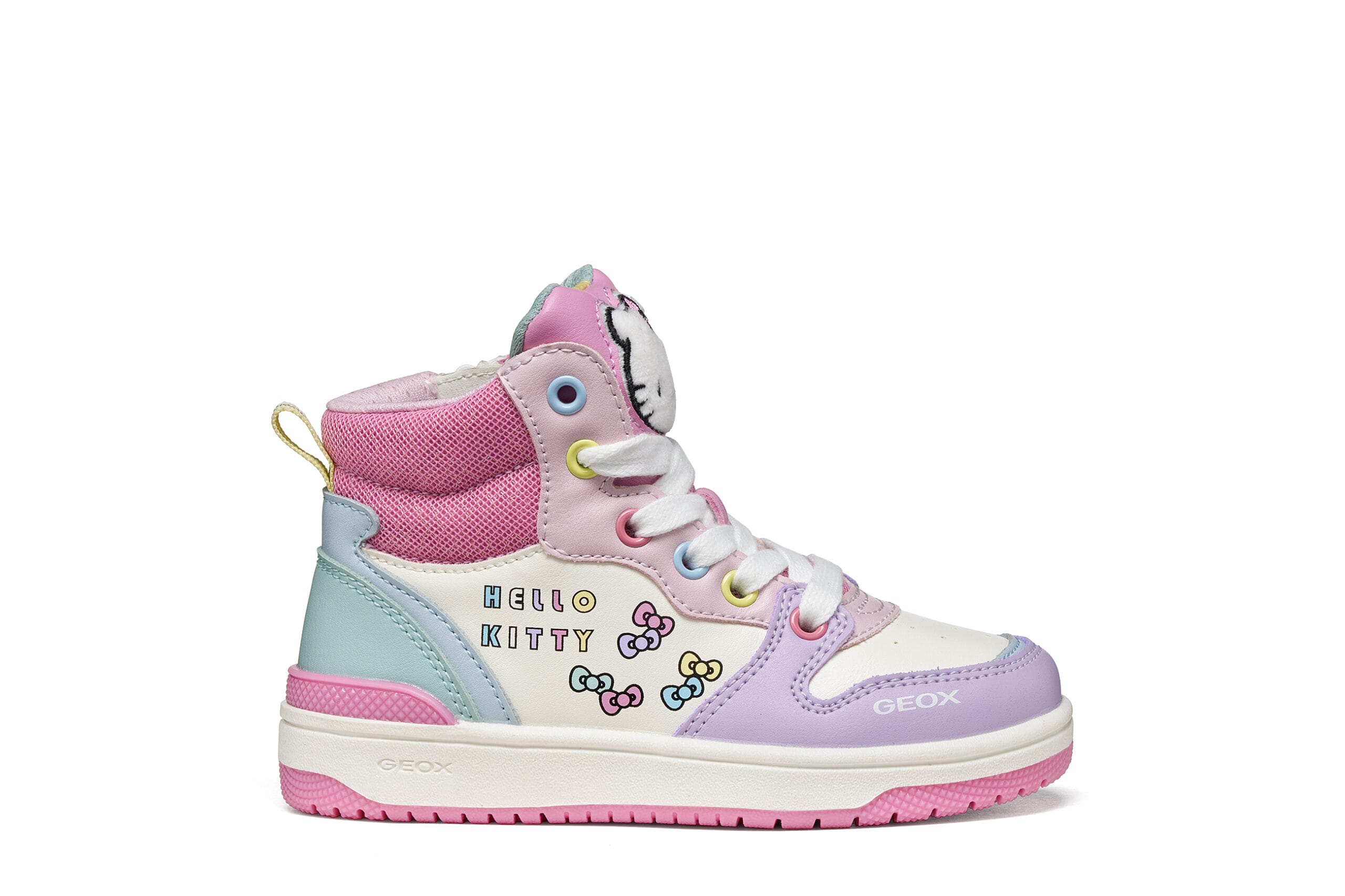 Geox Παιδικά Ανατομικά Μποτάκια Για Κορίτσι Hello Kitty Ρόζ/Λιλά