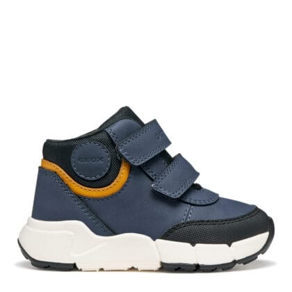 Geox Παιδικά Ανατομικά Μποτάκια Για Αγόρι Μπλε Denim/Πορτοκαλί