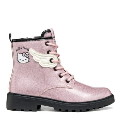 Geox Παιδικά Ανατομικά Μποτάκια Για Κορίτσι Hello Kitty Ρόζ Με Glitter