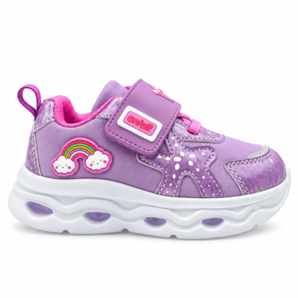 Fila βρεφικά ανατομικά αθλητικά για κορίτσι Rainbow V με φωτάκια και ήχο μωβ/ροζ