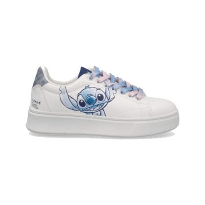 Disney παιδικά ανατομικά sneakers για κορίτσι δίσολα Stitch λευκά