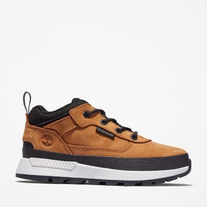 Timberland παιδικά ανατομικά δερμάτινα μποτάκια Field Trekker Low με ελαστικά κορδόνια κίτρινα