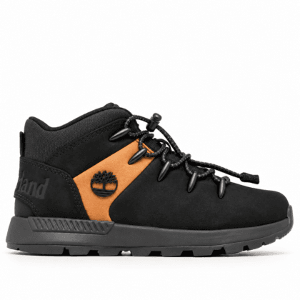 Timberland παιδικά ανατομικά δερμάτινα μποτάκια Sprint Trekker για αγόρι μαύρο