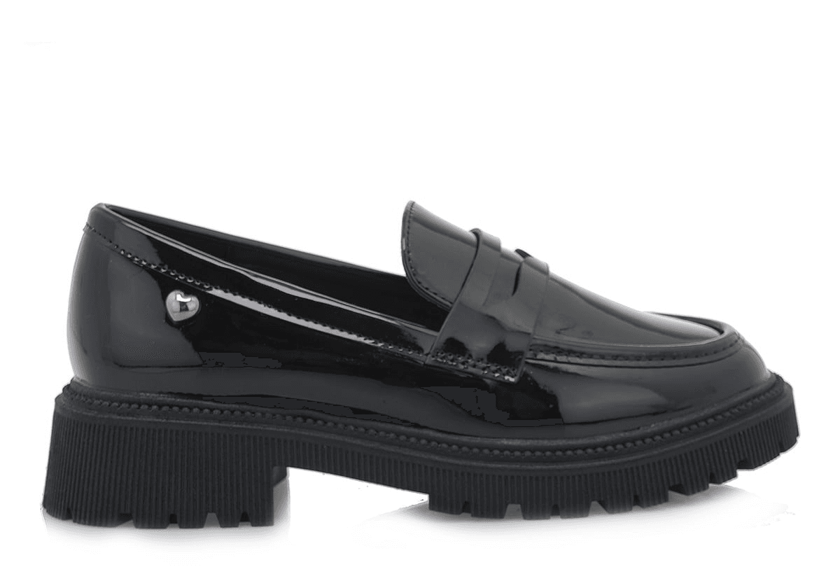 Exe Kids παιδικά ανατομικά Loafers για κορίτσι μαύρο λουστρίνι - Image 2