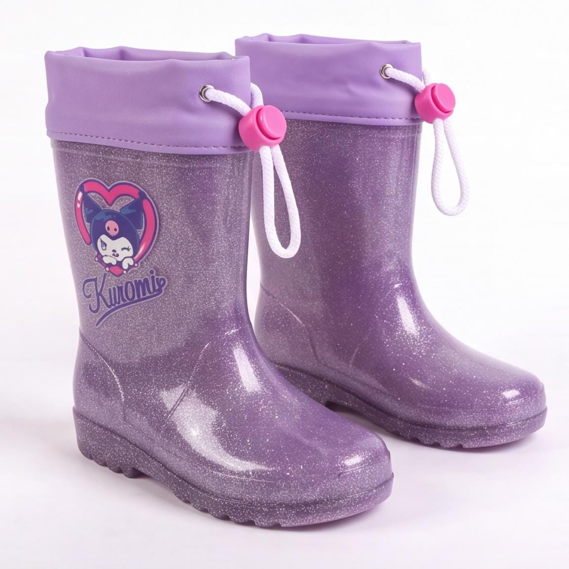 Cerda παιδικές γαλότσες για κορίτσι Kuromi μώβ με glitter - Image 3