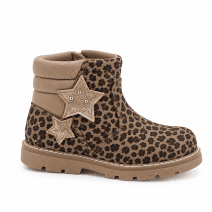 Chicco παιδικά ανατομικά μποτάκια για κορίτσι leopard με χρυσά αστεράκια