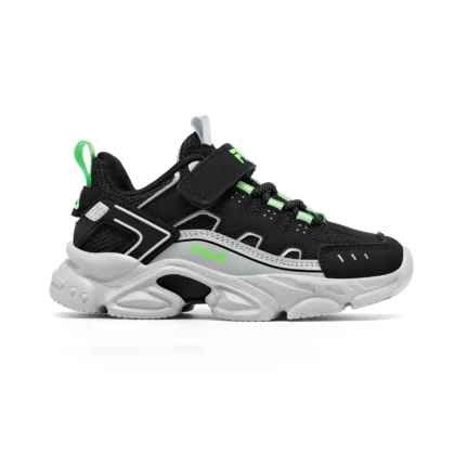 Fila παιδικά ανατομικά αθλητικά για αγόρι Memory Spinel V με Memory Foam μαύρο/lime