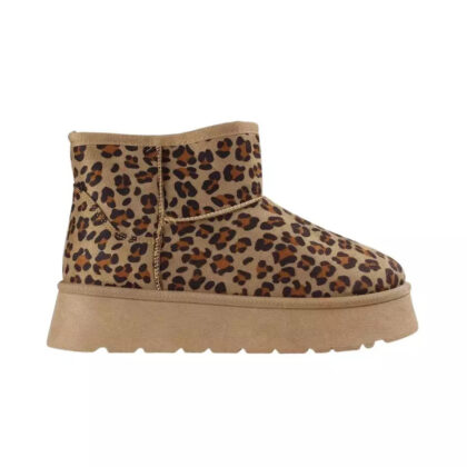 Zak Shoes μποτάκια με γουνάκι για κορίτσι λεοπάρ με χοντρή σόλα