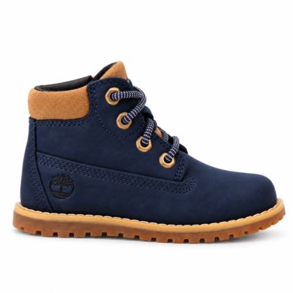 Timberland παιδικά ανατομικά δερμάτινα μποτάκια Pokey Pine για αγόρι μπλε/καφέ