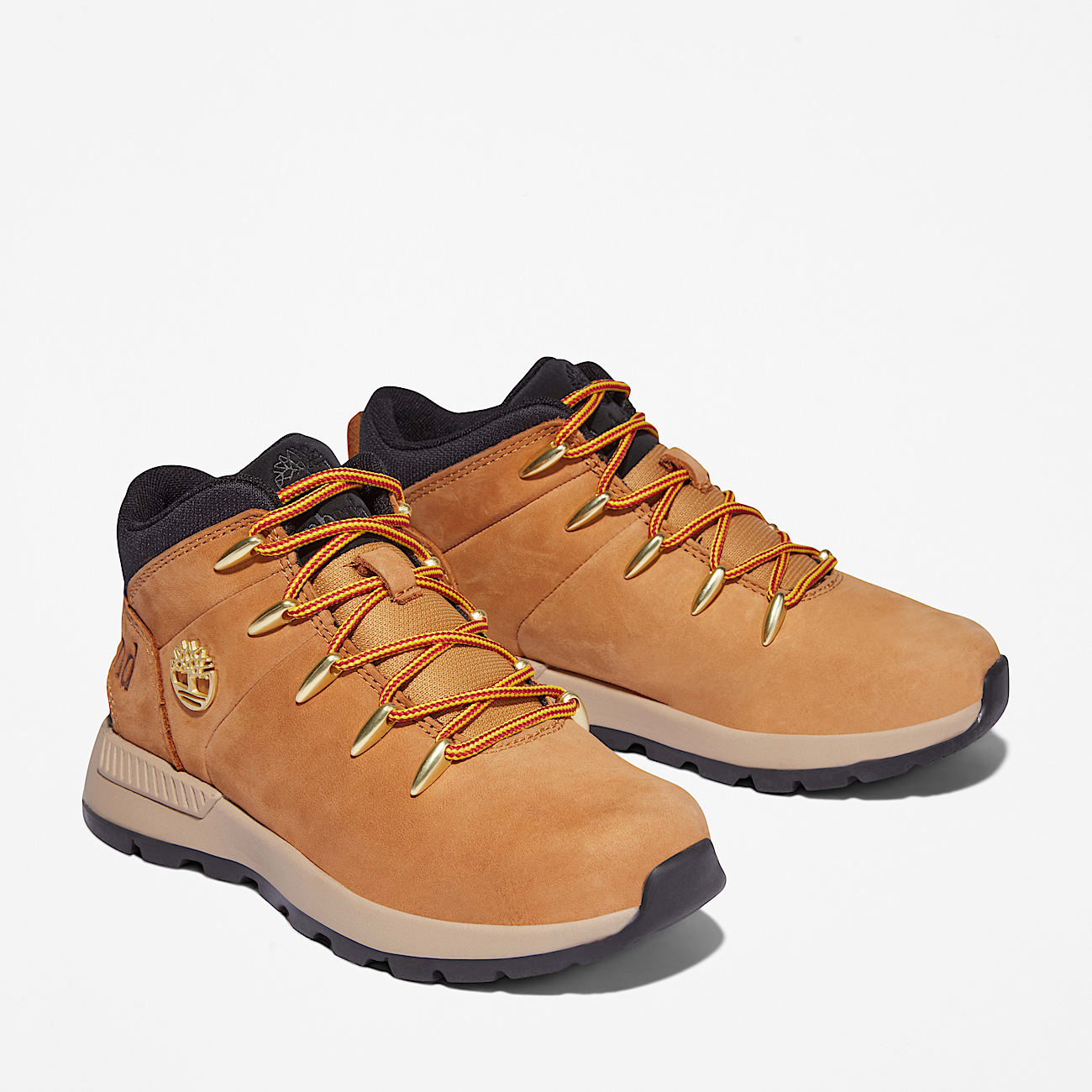 Timberland παιδικά ανατομικά δερμάτινα μποτάκια Sprint Trekker Mid με ελαστικά κορδόνια ταμπά - Image 4