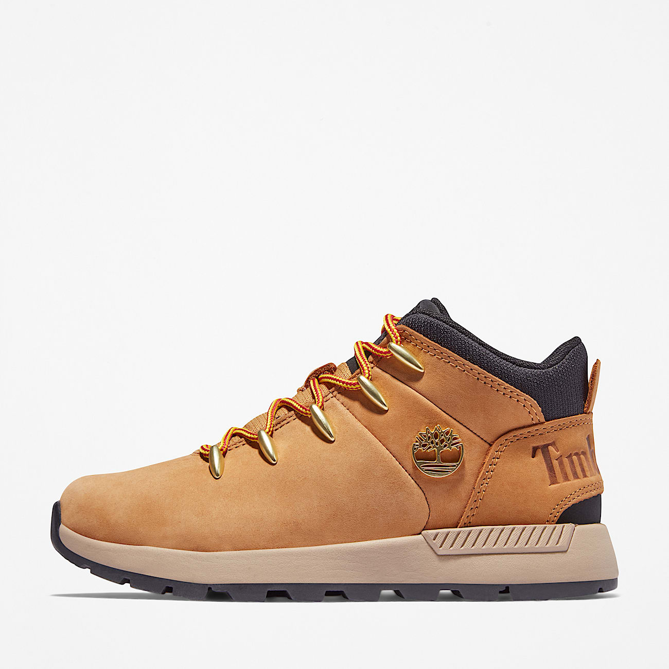 Timberland παιδικά ανατομικά δερμάτινα μποτάκια Sprint Trekker Mid με ελαστικά κορδόνια ταμπά - Image 2